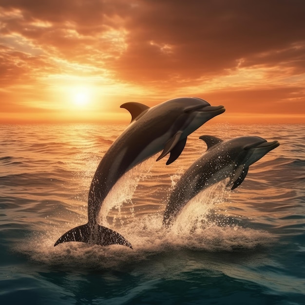 Photo dolphin swimming in the ocean