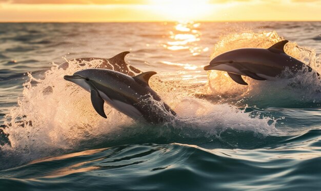 Photo dolphin swimming in the ocean