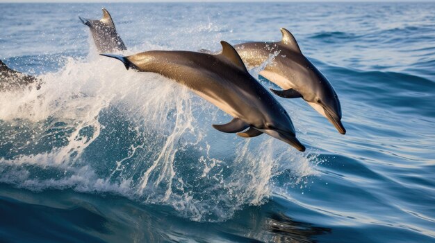 Photo dolphin swimming in the ocean