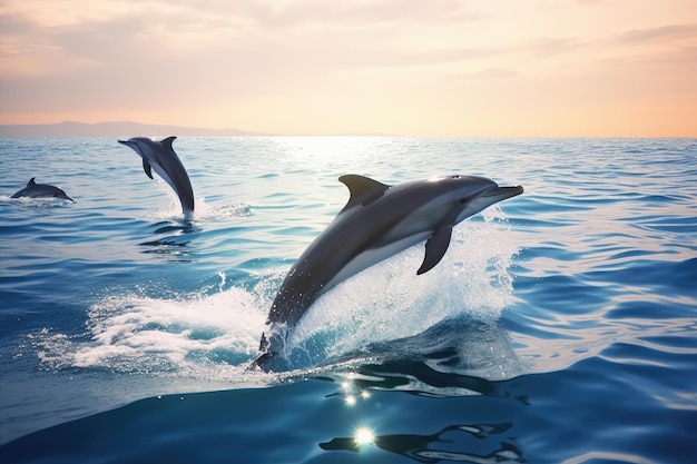 Photo dolphin swimming in the ocean