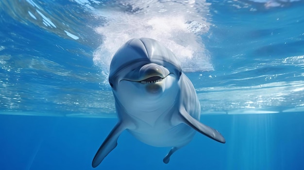 Photo a dolphin swimming in the water