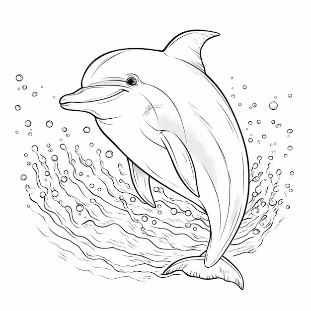 A dolphin swimming in the water