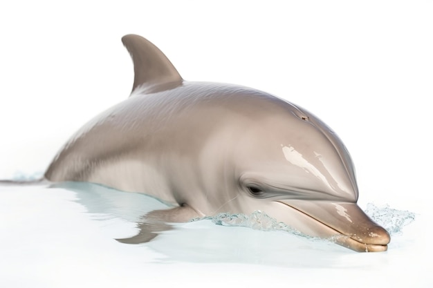 Dolphin on White Background Generative AI
