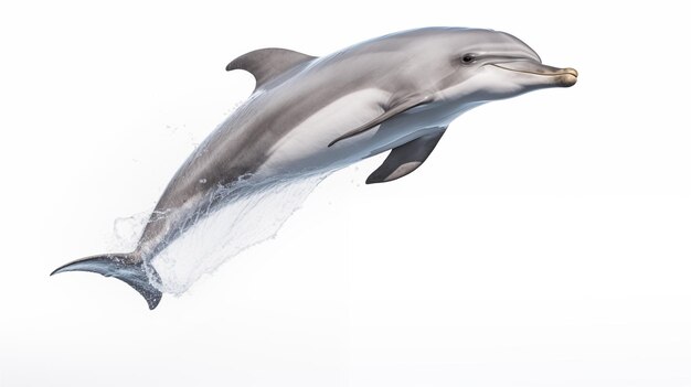 A dolphin on white background is an aquatic mammal within the infraorder Cetacea