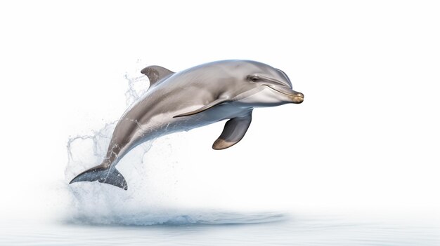 A dolphin on white background is an aquatic mammal within the infraorder Cetacea