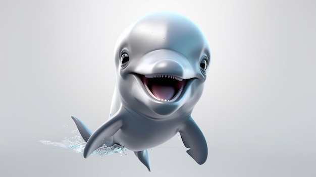 A dolphin with a big smile on its face