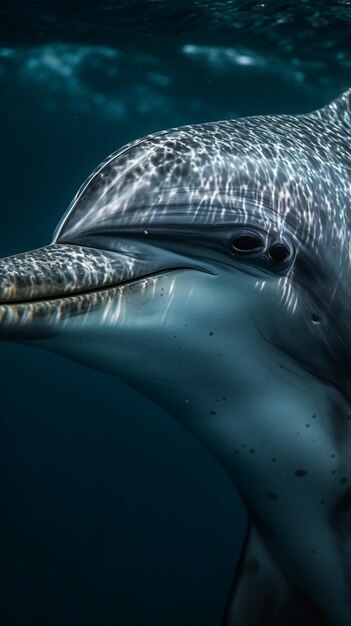 A dolphin with a mouth that has a smile on it.