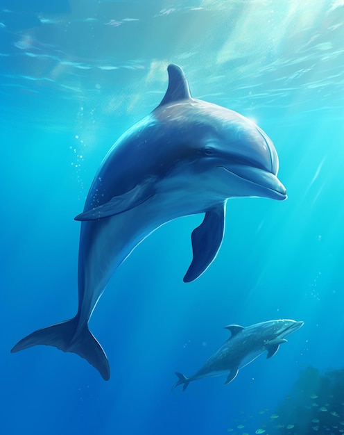 Dolphins in the sea wallpapers