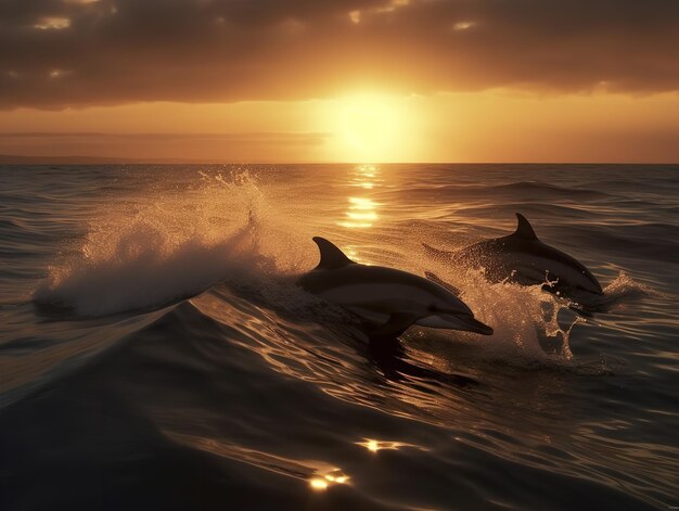 Dolphins39 Dawn Playful Acrobatics in the Morning Light