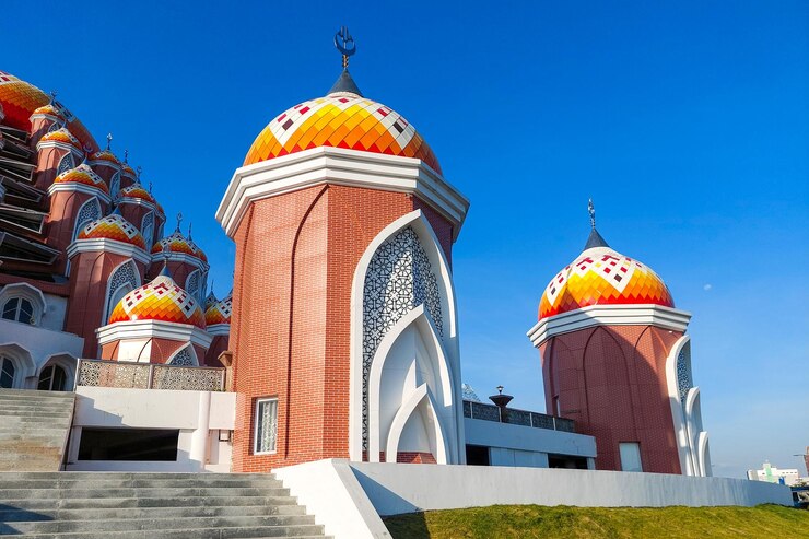Dome 99 Mosque Beautiful mosque with unique architecture location of the building on the beach