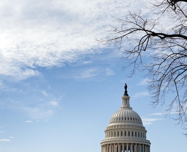 Dome of Capitol Washington DC with sky