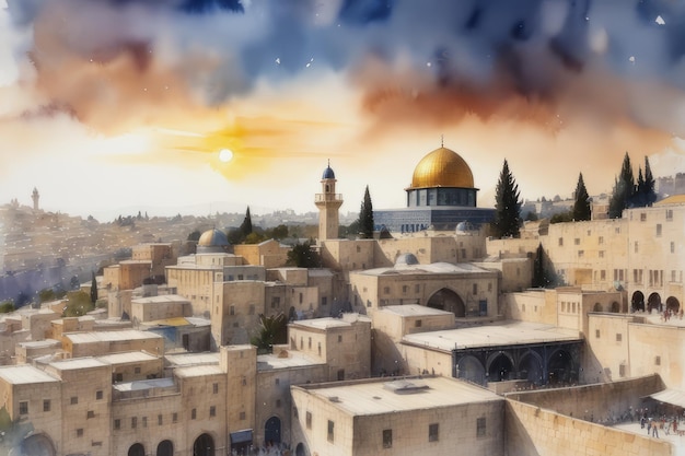 dome of the mosque in jerusalem created with generative AI software