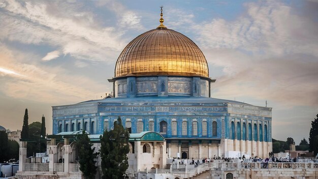 Dome of the Rock al-Aqsa moskee een islamitisch heiligdom gelegen op de Tempelberg in Jeruzalem Israël