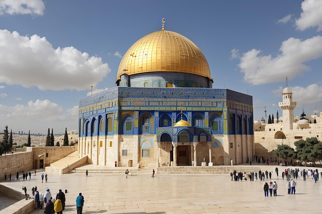 Dome of the rock alaqsa mosque old city of jerusalempalestine