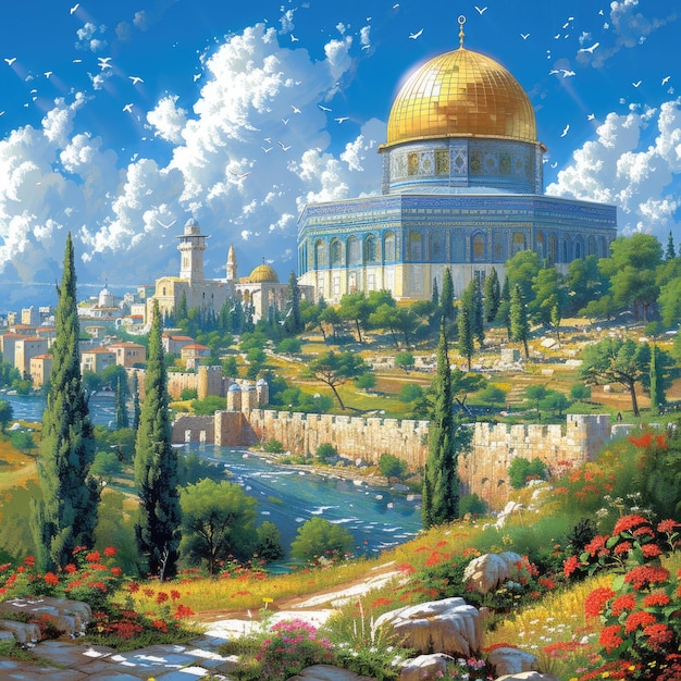 Dome of the Rock Jerusalem Iconic Islamic shrine built on the Temple Mount Iconic Shrine