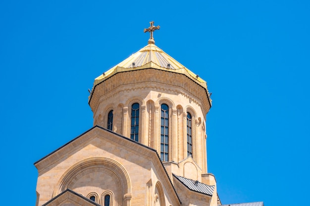 Dome of Sameba Georgia Tbilisi Holy Trinity cathedral, religious.