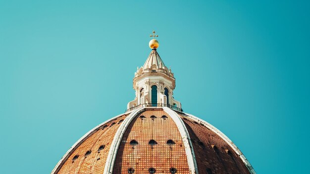 Foto una cupola con una croce su di essa è mostrata contro un cielo blu