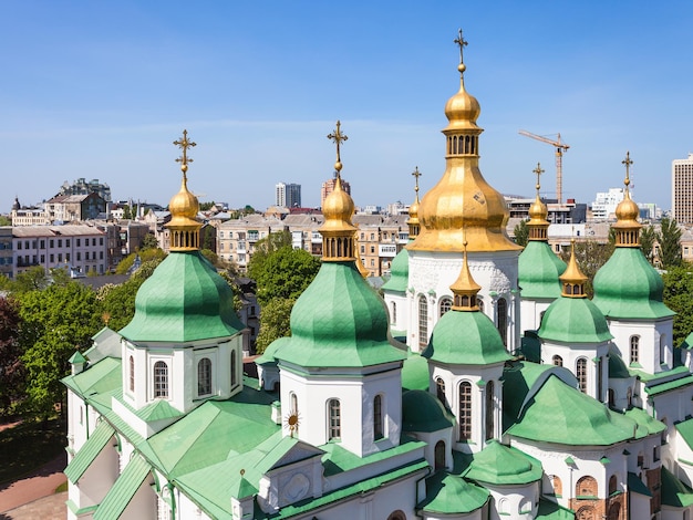 Domes of Saint Sophia Cathedral and Kiev city