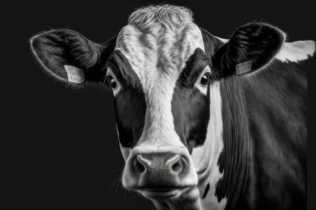 Domestic Animals Cow39s Black and White Face