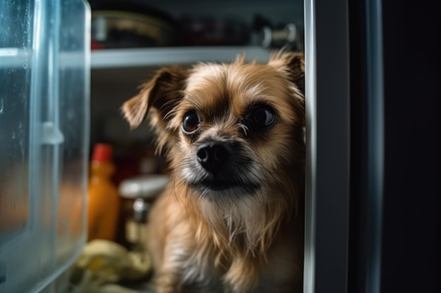 Domestic dog seeks relief from hot summer heat