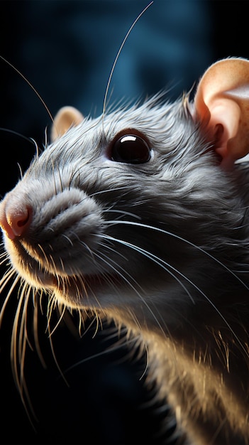 Domestic pet rat with twitchy nose