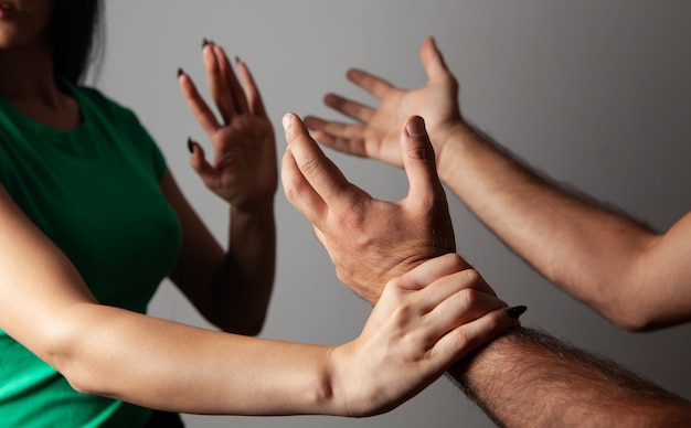 Domestic violence. husband yells at wife