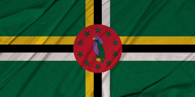 Dominica 3d getextureerde wapperende vlag