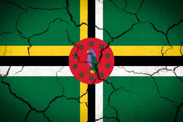 Dominica cracked country flag