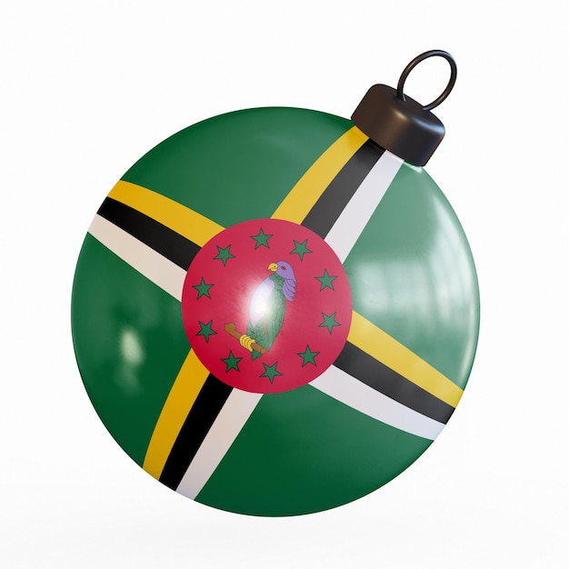 写真 ドミニカ国旗 クリスマスボール