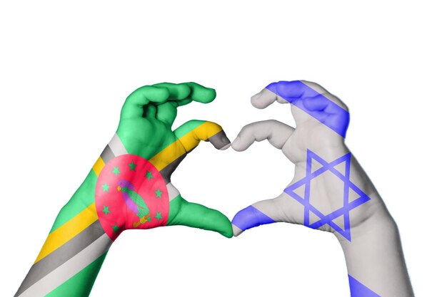 Dominica Israel Heart Hand gesture making heart Clipping Path