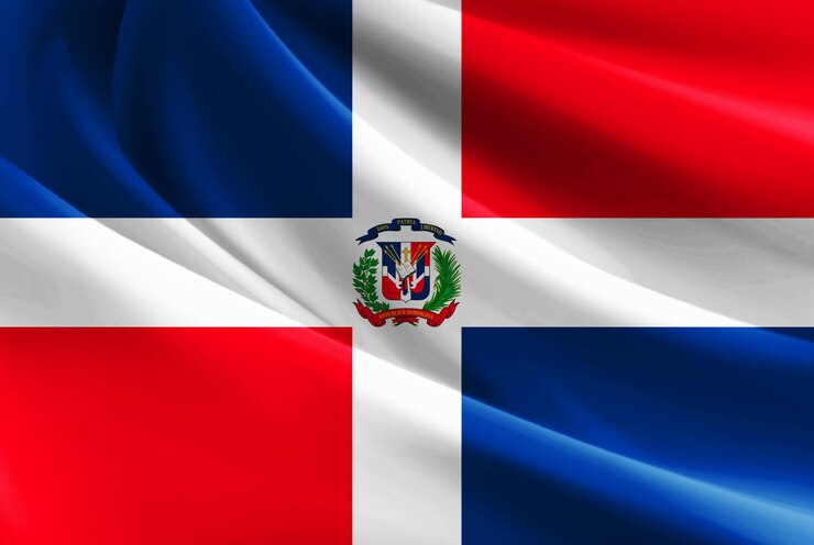 Dominicaanse vlag gevouwen