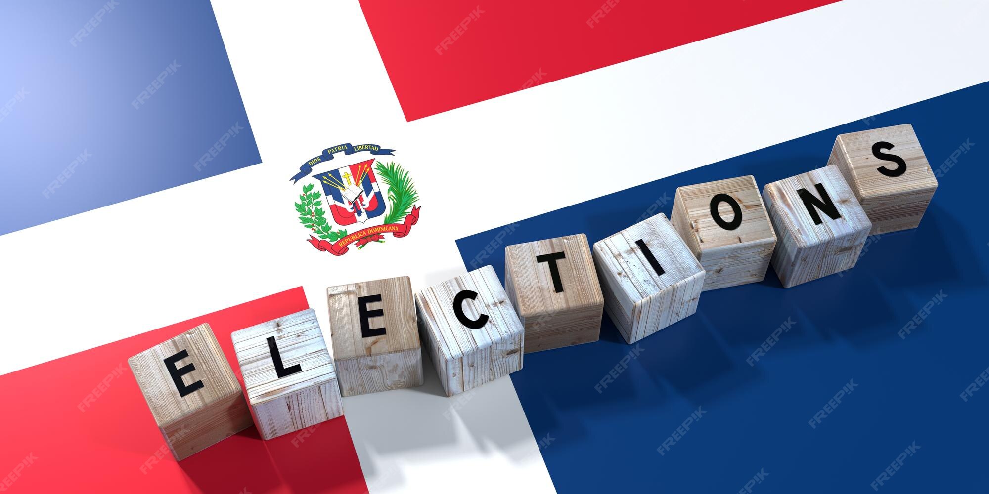 Premium Photo Dominican republic elections concept wooden blocks and country flag 3d illustration
