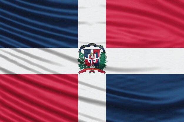 Dominican Republic Flag Wave Close Up, national flag background