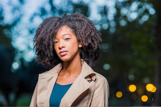 Dominican republic young student woman headshot winter lifestyle afro hair latin portrait