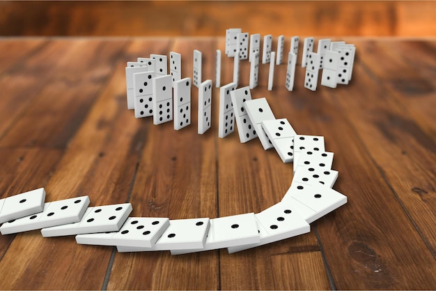 Foto domino-effect op bureau