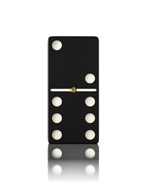 Domino game bone close up isolated on white