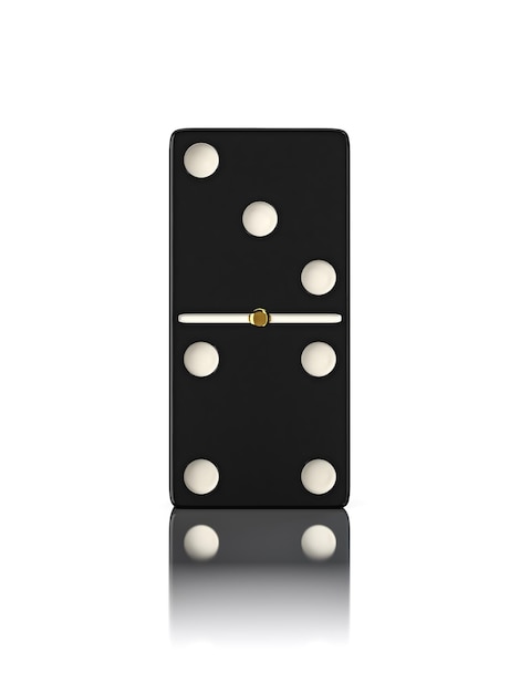 Domino game bone close up isolated on white