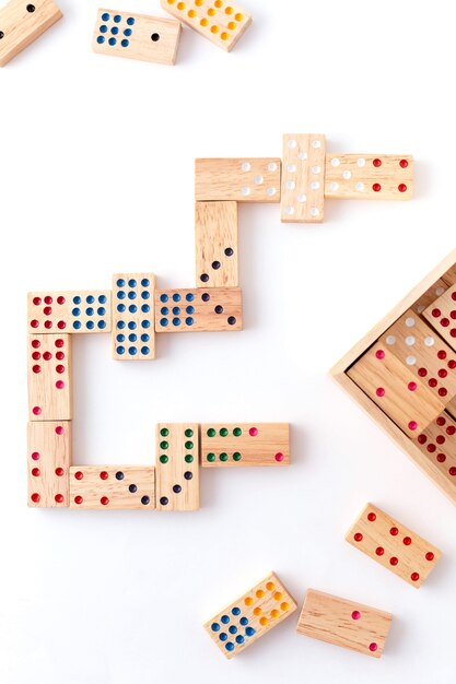 Domino game on white background