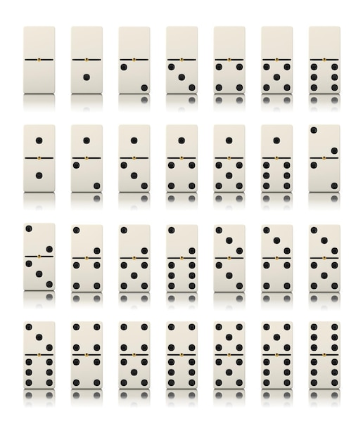 Domino spel set geïsoleerd op wit