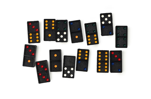 Domino with color on isolated white background