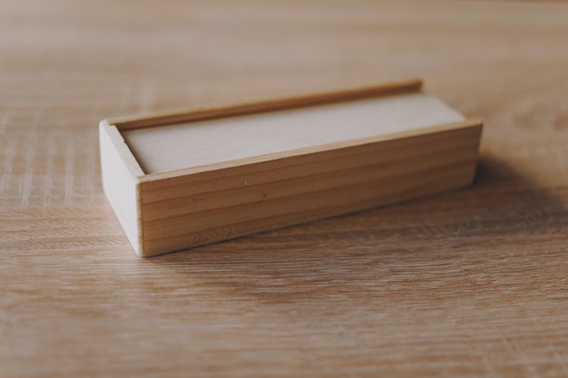 Dominoes in a wooden box a game for two