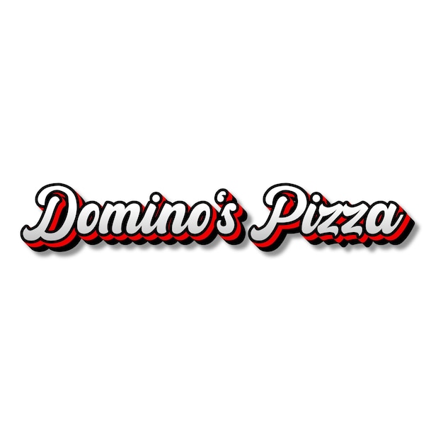 Photo dominospizza text 3d silver red black white background photo jpg