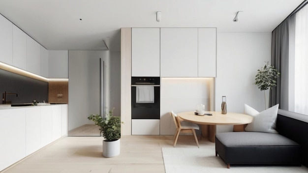 Dompel jezelf in de minimalistische levensstijl met dit appartement met een schone