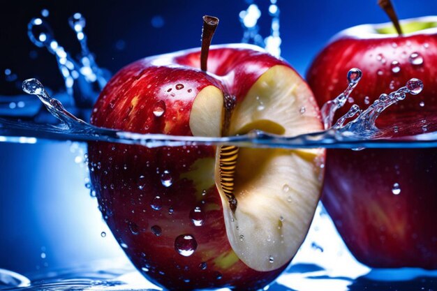 Foto dompel onder in verfrissing apple splash
