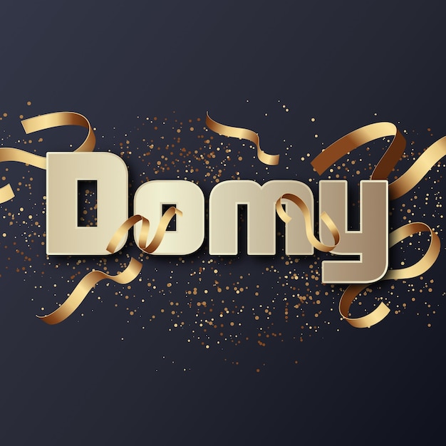 Domy Text effect Gold JPG attractive background card photo
