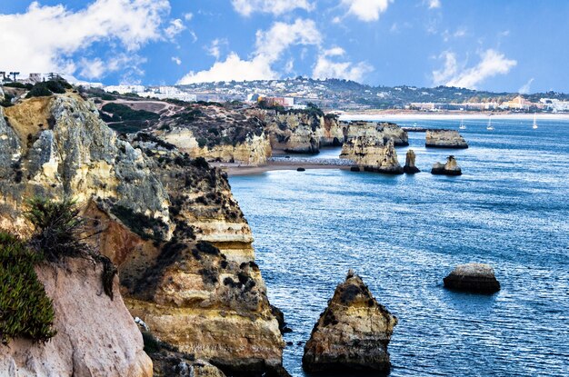 Don Camilo beach in Lagos, Algarve Region, Portugal.