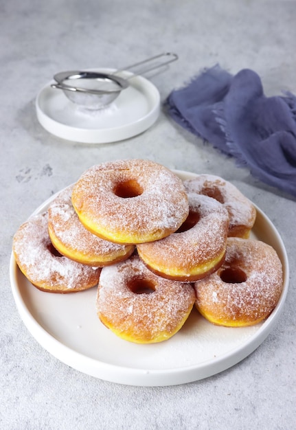 Donat labu or pumpkin doughnuts or donuts is made using mashed pumpkin