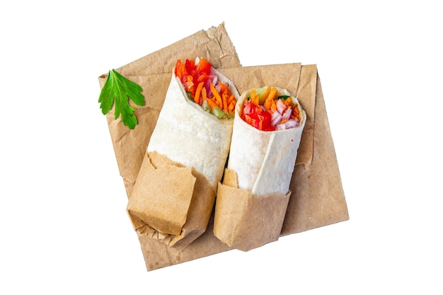 döner kebab groente shoarma burrito vulling veggie pita vegetarische groenten gerecht op tafel