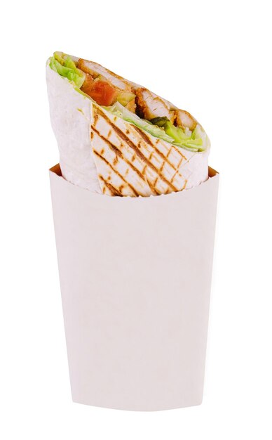 Photo doner kebab isolated on white background