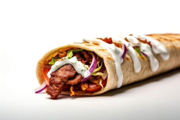 Doner kebab isolated on white background
